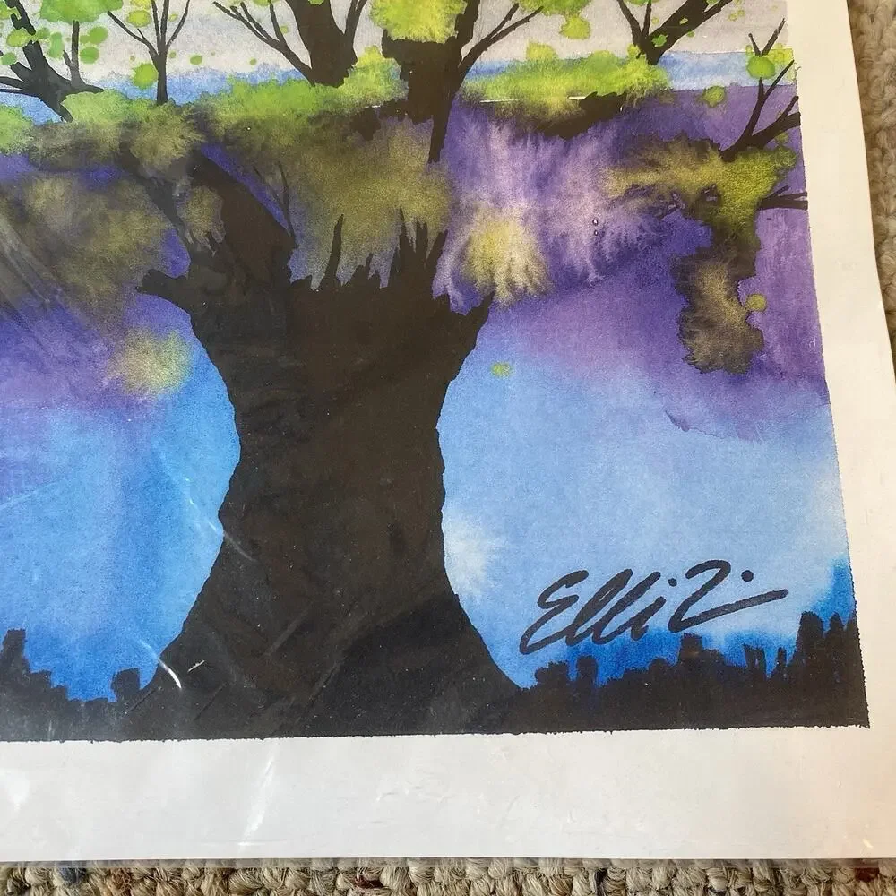 After The Rain Fall By Elli Therrien Y2K Art Print Tree Air Brush Technique Art